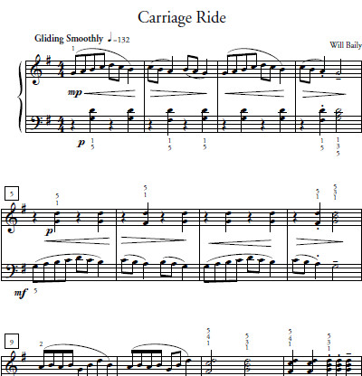 Carriage Ride Sheet Music and Sound Files for Piano Students